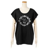 【メール便】背中レース魅せプリントゆるカットソー