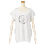 【メール便】背中レース魅せプリントゆるカットソー