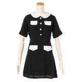 配色ビジューボタンワンピース