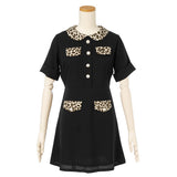 配色ビジューボタンワンピース