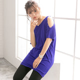 【メール便】メタル付き肩開きTシャツ