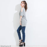 【メール便】メタル付き肩開きTシャツ