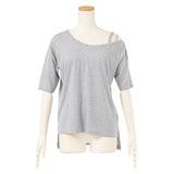 【メール便】メタル付きワンショルTシャツ