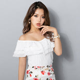 【メール便】フリルレースシフォントップス