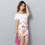 【メール便】フリルレースシフォントップス