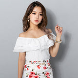 【メール便】フリルレースシフォントップス