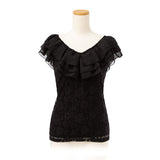 【メール便】フリルレースシフォントップス