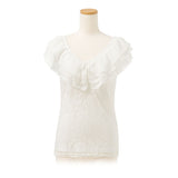 【メール便】フリルレースシフォントップス