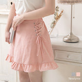 【メール便】レースアップフリルフレアスカパン