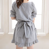 【メール便】レースアップフリルフレアスカパン