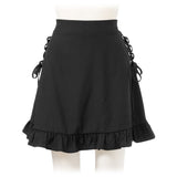 【メール便】レースアップフリルフレアスカパン
