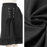 【メール便】レースアップフリルフレアスカパン