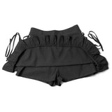 【メール便】レースアップフリルフレアスカパン