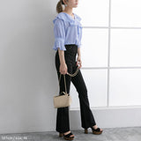 【メール便】フリル衿半袖ブラウス