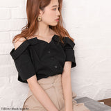 【メール便】肩ストラップ半袖ブラウス