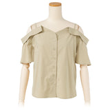 【メール便】肩ストラップ半袖ブラウス