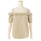 【メール便】肩ストラップ半袖ブラウス