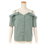 【メール便】肩ストラップ半袖ブラウス