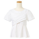 バックリボンカシュクール半袖ブラウス