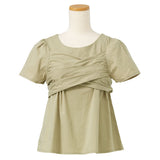 バックリボンカシュクール半袖ブラウス