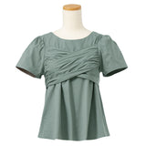 バックリボンカシュクール半袖ブラウス