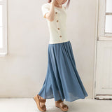 【メール便】フロントボタンテレコトップス