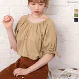 【メール便】パフスリーブリボンブラウス