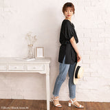 【メール便】パフスリーブリボンブラウス