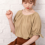 【メール便】パフスリーブリボンブラウス