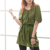 【メール便】パフスリーブリボンブラウス