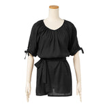 【メール便】パフスリーブリボンブラウス