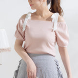 【メール便】リボンオフショルカットソー