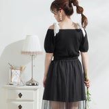 【メール便】リボンオフショルカットソー