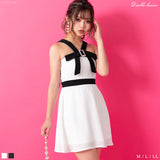 ビジュービックリボンシフォンフレアワンピース