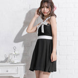 ビジュービックリボンシフォンフレアワンピース