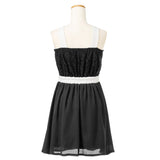 ビジュービックリボンシフォンフレアワンピース