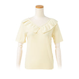 【メール便】バックレースアップフリルカットソー