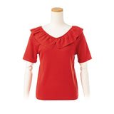 【メール便】バックレースアップフリルカットソー