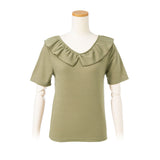 【メール便】バックレースアップフリルカットソー