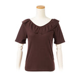 【メール便】バックレースアップフリルカットソー