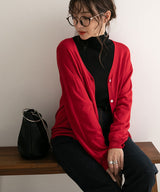 【メール便】洗えるニットシルクタッチカーディガン