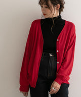 【メール便】洗えるニットシルクタッチカーディガン