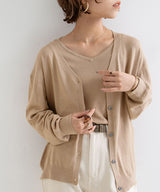 【メール便】洗えるニットシルクタッチカーディガン