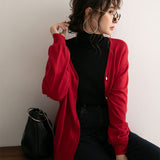 【メール便】洗えるニットシルクタッチカーディガン