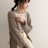 【メール便】洗えるニットシルクタッチカーディガン