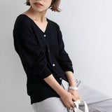 【メール便】洗えるニットシルクタッチカーディガン