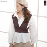 ビスチェレイヤード風ブラウス