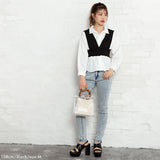 ビスチェレイヤード風ブラウス