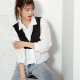 ビスチェレイヤード風ブラウス