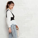 ビスチェレイヤード風ブラウス